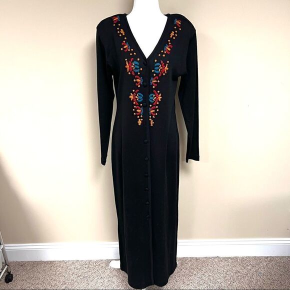 Vintage Saint Tropez West embroidered sweater dress L - Picture 1 of 6